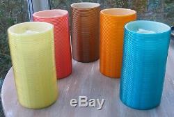 5 Coloured Cylinder Shape Rotaflex Lamp Shades Retro Vintage Lighting G B Ltd