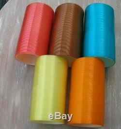 5 Coloured Cylinder Shape Rotaflex Lamp Shades Retro Vintage Lighting G B Ltd
