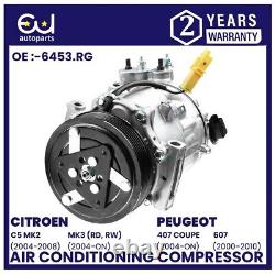 Air Conditioning A/c Compressor For Citroen C5 Mk2 Mk3 Peugeot 407 607 1.6 1.8