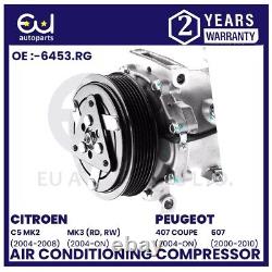 Air Conditioning A/c Compressor For Citroen C5 Mk2 Mk3 Peugeot 407 607 1.6 1.8