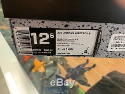 Air Jordan 4 Retro LS Oreo Black/Tech Grey 2015 Size 12.5 Excellent Condition