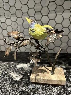 Albany Fine China Greenfinch On Bronze Limited Edition Perfect Condition