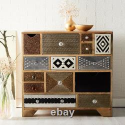 Artisan Limited Edition Reclaimed Wood 14 Different Shape Chest of Drawers
