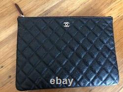 Authentic Chanel Caviar Quilted Medium O-Case Pouch Condition Brand New 2018
