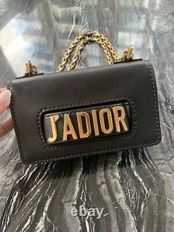 Authentic Christian Dior J'Adior Mini Black Leather Flap Bag, Superb Condition