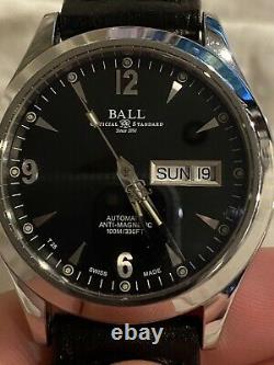 BALL NM1020C Engineer Automatic Men's Watch Steel Great Condition! Leather Band