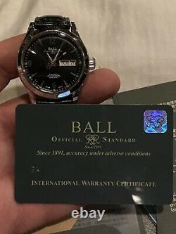 BALL NM1020C Engineer Automatic Men's Watch Steel Great Condition! Leather Band