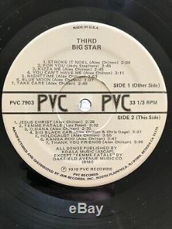 BIG STAR 3rd THIRD 1978 PVC-7903 1st PRESSING RARE ORIGINAL! Top Condition