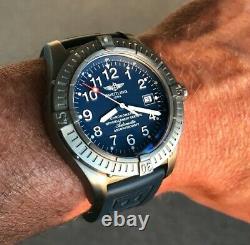 Breitling Seawolf Avenger Titanium Watch E17370 Blue Dial 3000m Superb Condition