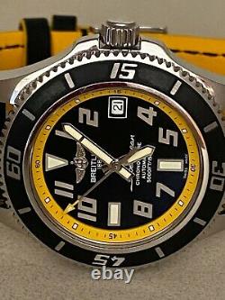 Breitling Superocean Men's Black Watch with Leather A17364 in Mint Condition