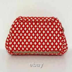 CHANEL MINT Condition Red White Tweed Bag Gold CC Limited Edition