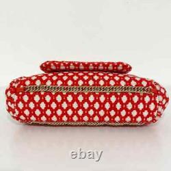 CHANEL MINT Condition Red White Tweed Bag Gold CC Limited Edition