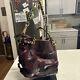 Coach Brooke Inlaid C Suede Leather Plum 14339 Limited Edition Exc Condition