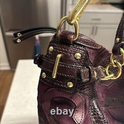 COACH Brooke Inlaid C Suede Leather Plum 14339 Limited Edition Exc Condition