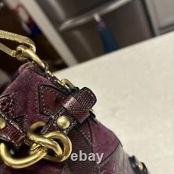 COACH Brooke Inlaid C Suede Leather Plum 14339 Limited Edition Exc Condition