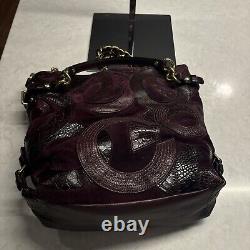 COACH Brooke Inlaid C Suede Leather Plum 14339 Limited Edition Exc Condition