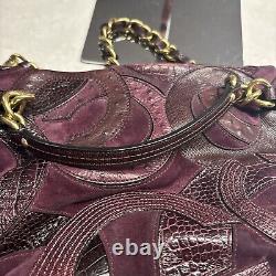 COACH Brooke Inlaid C Suede Leather Plum 14339 Limited Edition Exc Condition