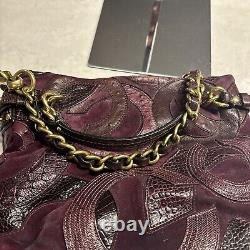 COACH Brooke Inlaid C Suede Leather Plum 14339 Limited Edition Exc Condition