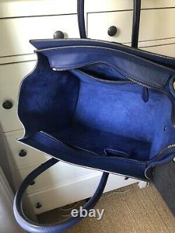 Celine Authentic Blue Mini Luggage Tote Bag in excellent condition, rarely used