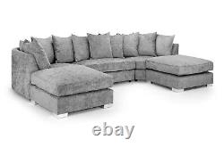 Cherrywood sofas ltd Corner Sofa U-Shape- Alaska Truffle Soft Fabric