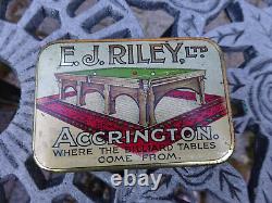 Circa 1900 English Biliard Cue Tip Vesta Tin Ej Riley Ltd Excellent Condition Sc