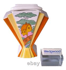 Clarice Cliff Wedgwood'Orange Roof Garden' Vase Decorative Limited Edition Rare