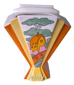 Clarice Cliff Wedgwood'Orange Roof Garden' Vase Decorative Limited Edition Rare