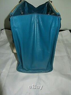 Dark Teal Blue Coach Leather Genuine Handbag Mint Condition