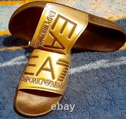 Emporio Armani EA7 Visibility sandals Gold/Black, Mint condition limited edition