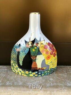 GOEBEL ROSINA WACHTMEISTER CATS LIMITED EDITION VASE H25cm x W21cm EX+ CONDITION