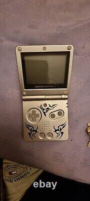 Game Boy Advance SP Tribal Limited Edition Silver Good Condition