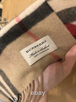 Genuine Burberry Cashmere Scarf, Red Hearts Limited Edition Great Condition