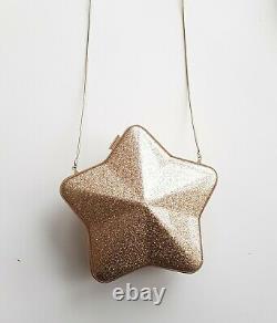 JIMMY CHOO Limited Edition Gold Glitter Star Shape Resin Clutch Bag Shoulder Bag