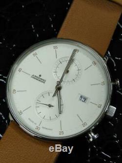 # JUNGHANS CHRONOSCOPE Mens Watch Leater Mint condition with box and papers