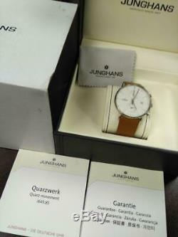 # JUNGHANS CHRONOSCOPE Mens Watch Leater Mint condition with box and papers