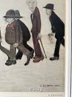 L S Lowry Signed Limited Edition Print Meeting point In Gallery condition