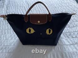 LONGCHAMP Le Pliage MIAOU Cat Tote Bag Navy Limited Edition Excellent Condition