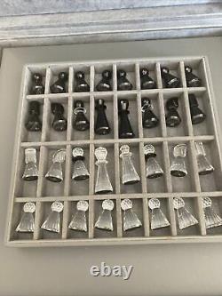 Ltd edition crystal cut swarovski chess set in pristine condition