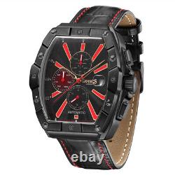 Mens Automatic Watch Black Galactic Leather Bracelet Black Watch GAMAGES