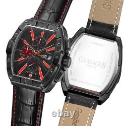 Mens Automatic Watch Black Galactic Leather Bracelet Black Watch GAMAGES