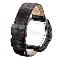 Mens Automatic Watch Black Galactic Leather Bracelet Black Watch GAMAGES