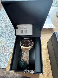 Mens Automatic Watch Rose Gold Dimensional Stainless Steel Mesh Strap GAMAGES