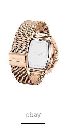 Mens Automatic Watch Rose Gold Dimensional Stainless Steel Mesh Strap GAMAGES