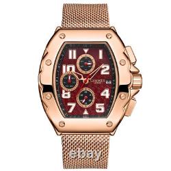 Mens Automatic Watch Rose Gold Dimensional Stainless Steel Mush Strap GAMAGES