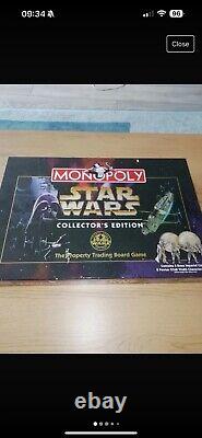 Monopoly Star Wars Collectors Edition (By Hasbro 1997) Complete Nice Condition