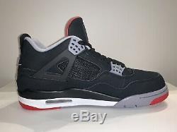 Nike Air Jordan 4 Retro (Bred) 2019 Size US 10.5 Brand New Mint Condition