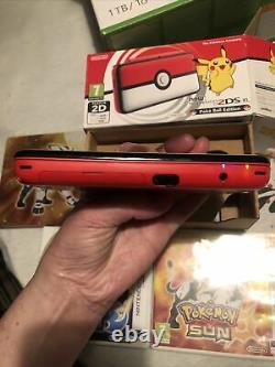 Nintendo 2DS XL Pokemon Pokeball Limited Edition Excellent Condition + 2 Games