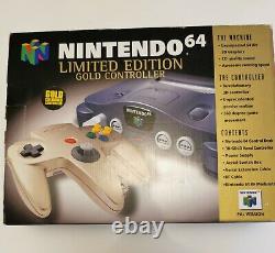 Nintendo 64 Console Limited Edition Gold Controller Very Good Condition
