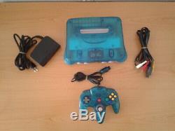 Nintendo 64 Ice Blue Limited Edition Complete Near Mint Condition N64 Pal Rare+