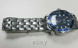 Omega Seamaster 25618000 Mid-Size Blue Watch 36.25mm Nice Condition (80586)